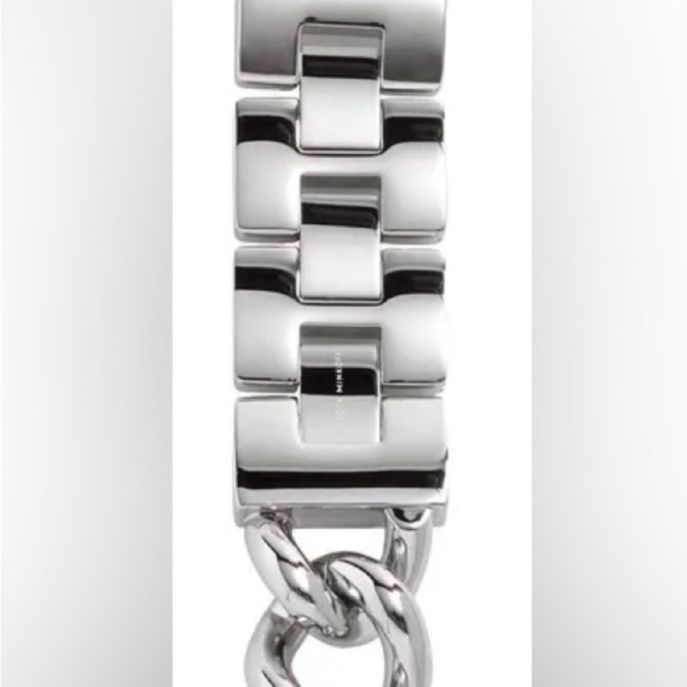 Rebecca Minkoff Silver Stainless Steel Watch Band 30MM 40MM Chain Link NWT - Picture 2 of 2